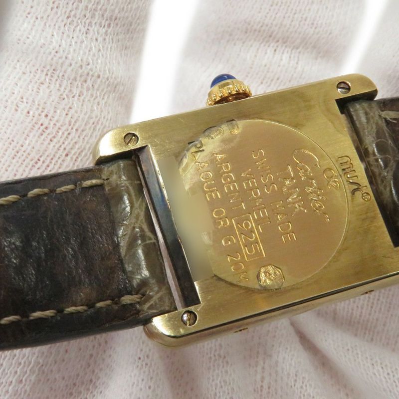 カルティエ マストタンク SM ヴェルメイユ W1008354 Cartier クォーツ 腕時計 アイボリー文字盤