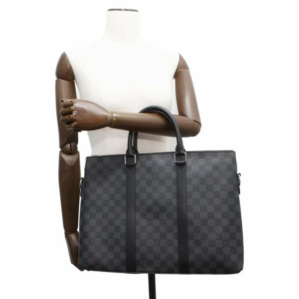 ルイヴィトン ビジネスバッグ  ダミエ・グラフィット アントン・ブリーフケース N40024 LOUIS VUITTON メンズ 黒 ブラック