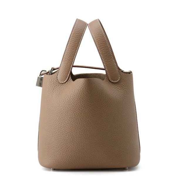 【美品】エルメス ピコタンロック PM トリヨン エトゥープ ハンドバッグ エルメス ハンドバッグ ピコタンロックPM エトゥープ/シルバー金具