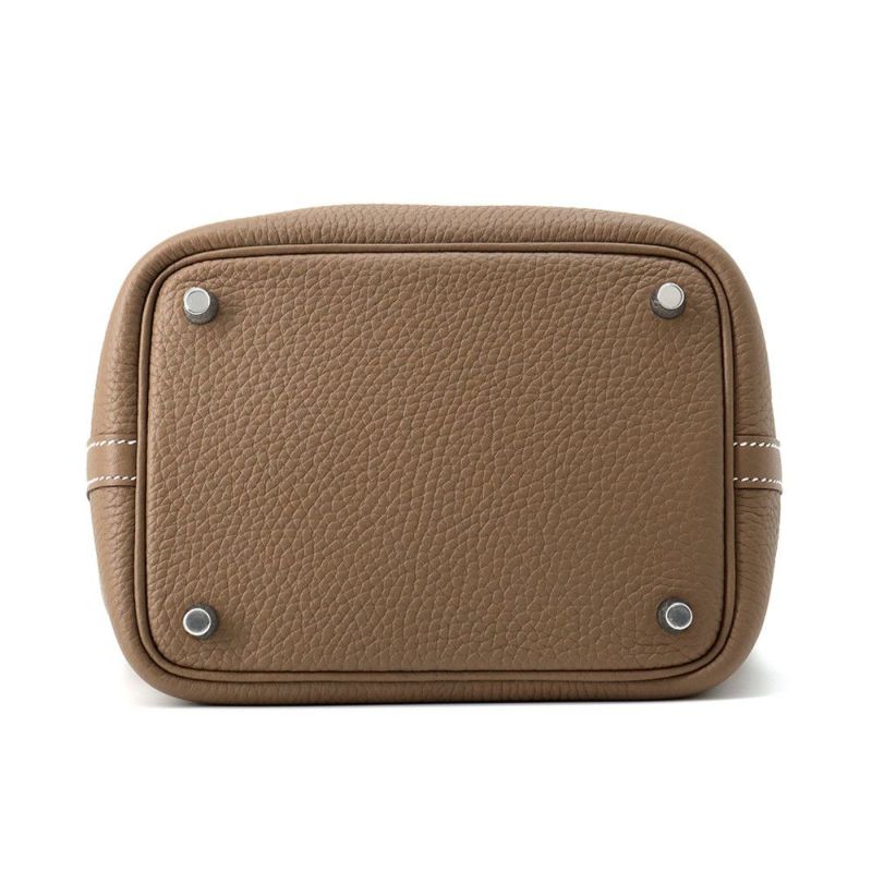 エルメス ハンドバッグ ピコタンロックPM エトゥープ/シルバー金具 トリヨンクレマンス K刻印