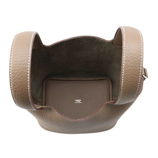 エルメス ハンドバッグ ピコタンロックPM エトゥープ/シルバー金具 トリヨンクレマンス K刻印