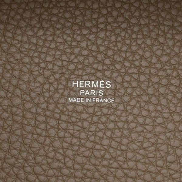 エルメス ハンドバッグ ピコタンロックPM エトゥープ/シルバー金具 トリヨンクレマンス K刻印
