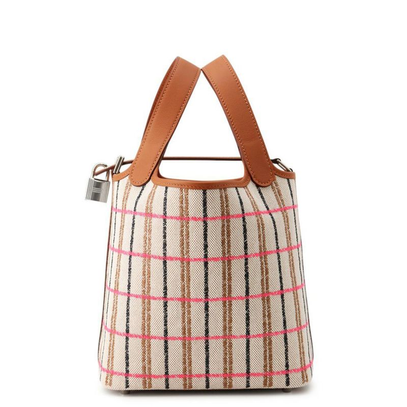 エルメス ピコタンロックPM クーベルチュール ゴールド/エクリュ/フォーブ/ローズポップ/シルバー金具 トワルアッシュ/スイフト K刻印