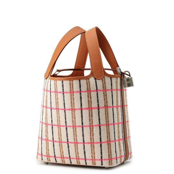 エルメス ピコタンロックPM クーベルチュール ゴールド/エクリュ/フォーブ/ローズポップ/シルバー金具 トワルアッシュ/スイフト K刻印