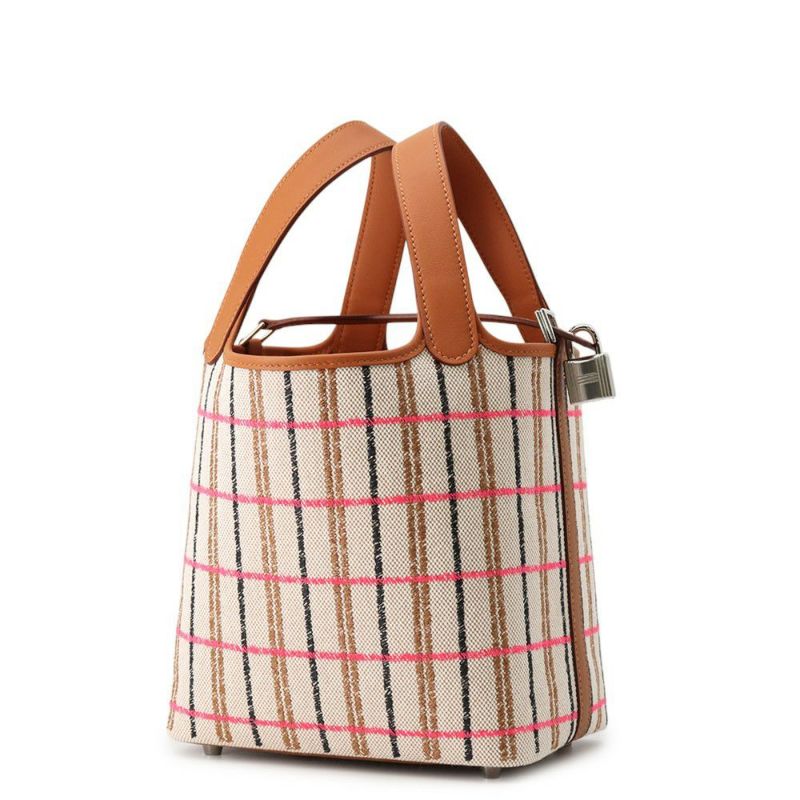 エルメス ピコタンロックPM クーベルチュール ゴールド/エクリュ/フォーブ/ローズポップ/シルバー金具 トワルアッシュ/スイフト K刻印