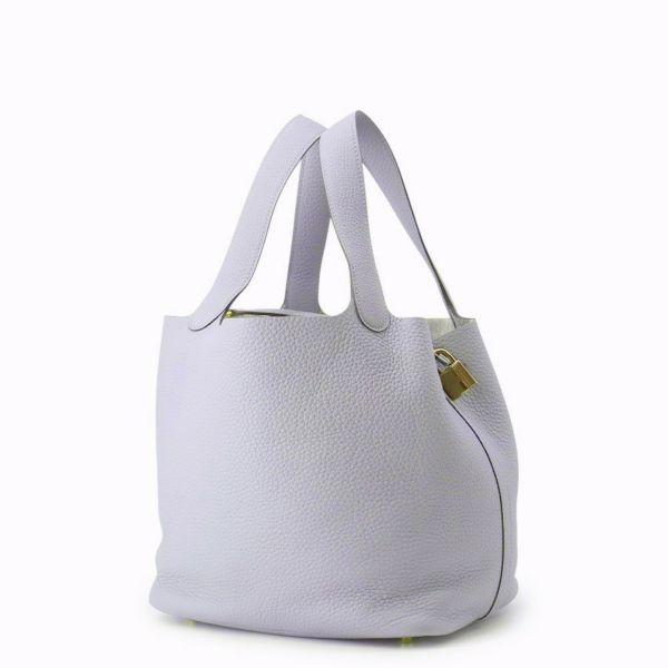 エルメス ハンドバッグ ピコタンロックMM グリパンタン/シャンパンゴールド金具 トリヨンクレマンス K刻印