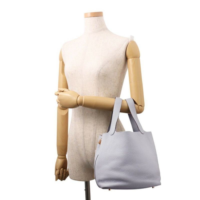 エルメス ハンドバッグ ピコタンロックMM グリパンタン/シャンパンゴールド金具 トリヨンクレマンス K刻印