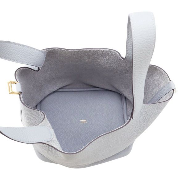 エルメス ハンドバッグ ピコタンロックMM グリパンタン/シャンパンゴールド金具 トリヨンクレマンス K刻印