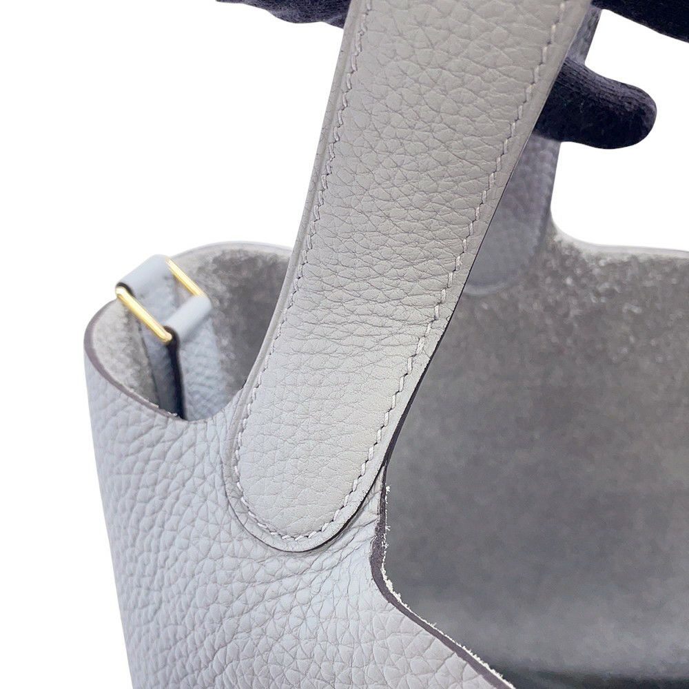 エルメス ハンドバッグ ピコタンロックMM グリパンタン/シャンパンゴールド金具 トリヨンクレマンス K刻印