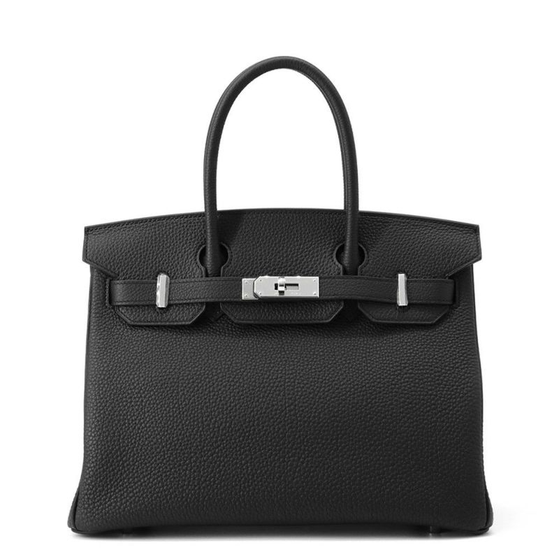 エルメス バーキン30 ブラック/シルバー金具 トゴ K刻印 HERMES Birkin ハンドバッグ 黒