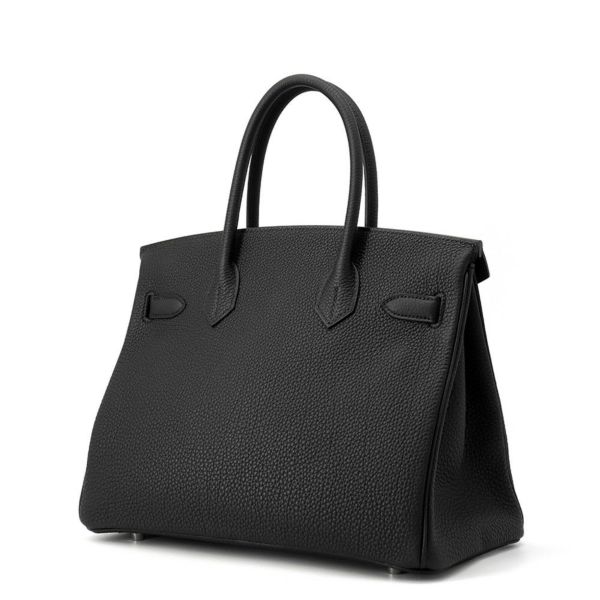 エルメス バーキン30 ブラック/シルバー金具 トゴ K刻印 HERMES Birkin ハンドバッグ 黒