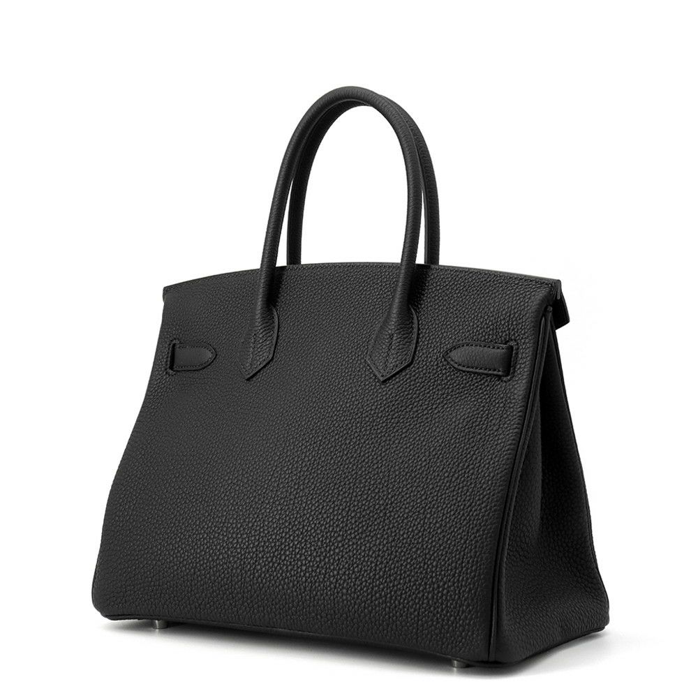 エルメス バーキン30 ブラック/シルバー金具 トゴ K刻印 HERMES Birkin ハンドバッグ 黒