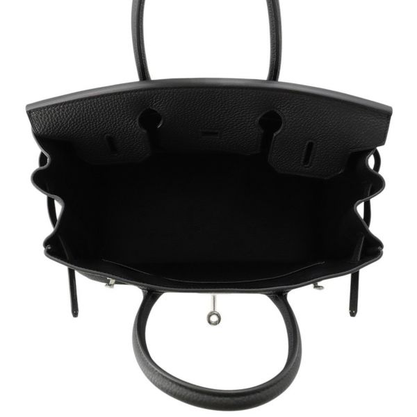 エルメス バーキン30 ブラック/シルバー金具 トゴ K刻印 HERMES Birkin ハンドバッグ 黒