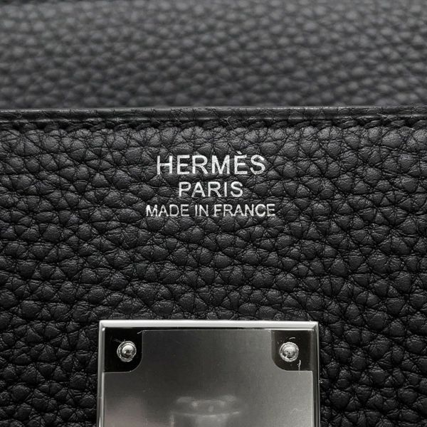 エルメス バーキン30 ブラック/シルバー金具 トゴ K刻印 HERMES Birkin ハンドバッグ 黒