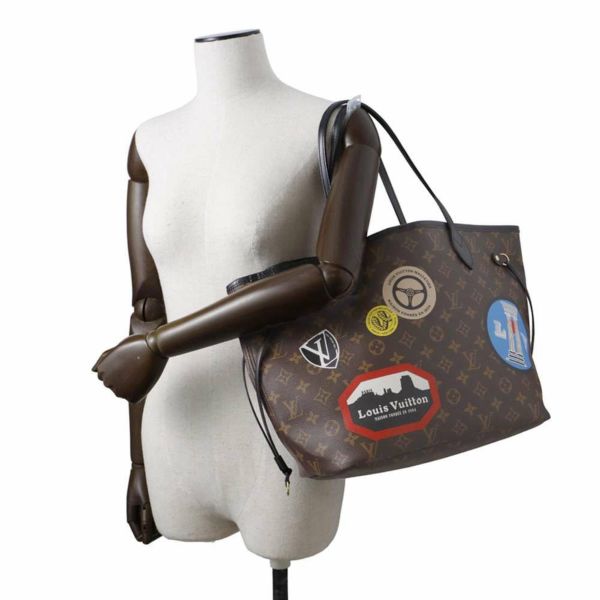 ルイヴィトン トートバッグ モノグラム・ステッカー ネヴァーフルMM ポーチ付き M42844 LOUIS VUITTON