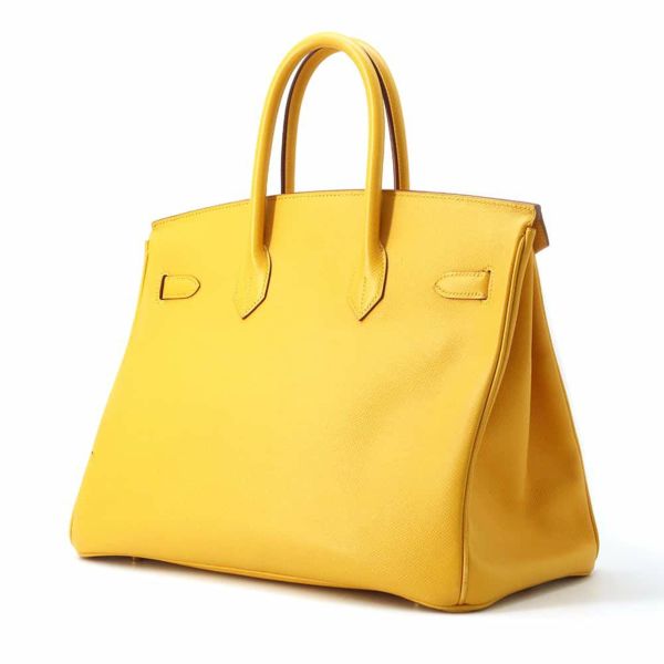 エルメス バーキン35 イエロー/ゴールド金具 クシュベル □D刻印 HERMES Birkin ハンドバッグ