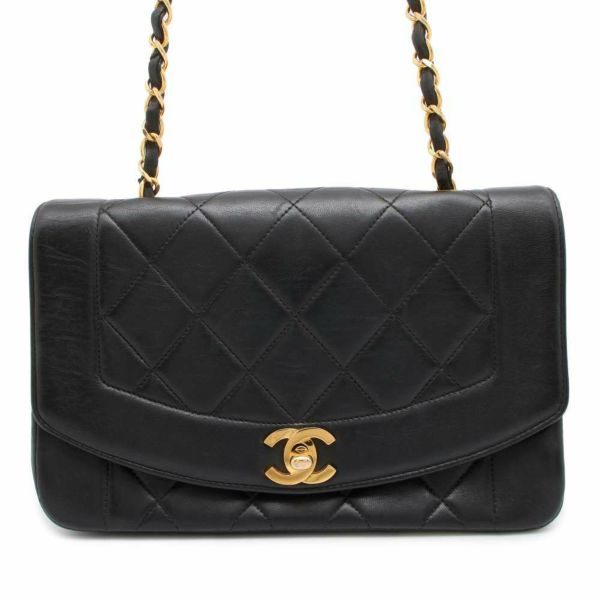 シャネル チェーンショルダーバッグ マトラッセ22 ココマーク ダイアナ ラムスキン A01164 CHANEL 斜め掛け 黒