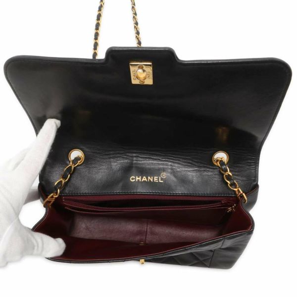 シャネル チェーンショルダーバッグ マトラッセ25 ココマーク ダイアナ ラムスキン A01165 CHANEL 黒