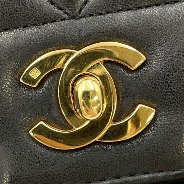 シャネル チェーンショルダーバッグ マトラッセ25 ココマーク ダイアナ ラムスキン A01165 CHANEL 黒