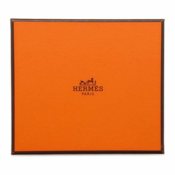 エルメス カードケース ベアン ブラック/シルバー金具 ボックスカーフ W刻印 HERMES 名刺入れ 黒