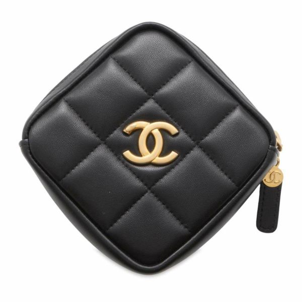 シャネル ウエストポーチ マトラッセ ココマーク ラムスキン CHANEL バッグ ポーチ コインケース 黒 安心保証 |  中古・新品ブランド販売ギャラリーレア公式通販