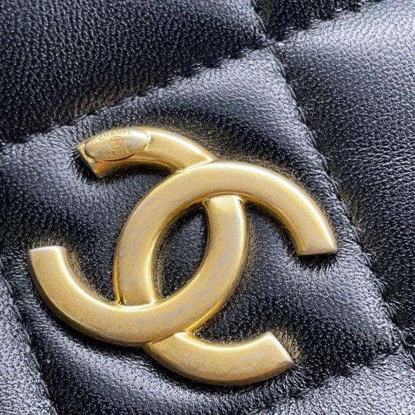 シャネル ウエストポーチ マトラッセ ココマーク ラムスキン CHANEL バッグ ポーチ コインケース 黒