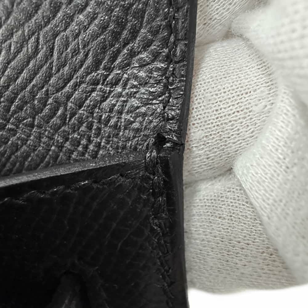 エルメス ハンドバッグ ケリー25 外縫い ブラック/シルバー金具 エプソン W刻印 2wayショルダー 黒