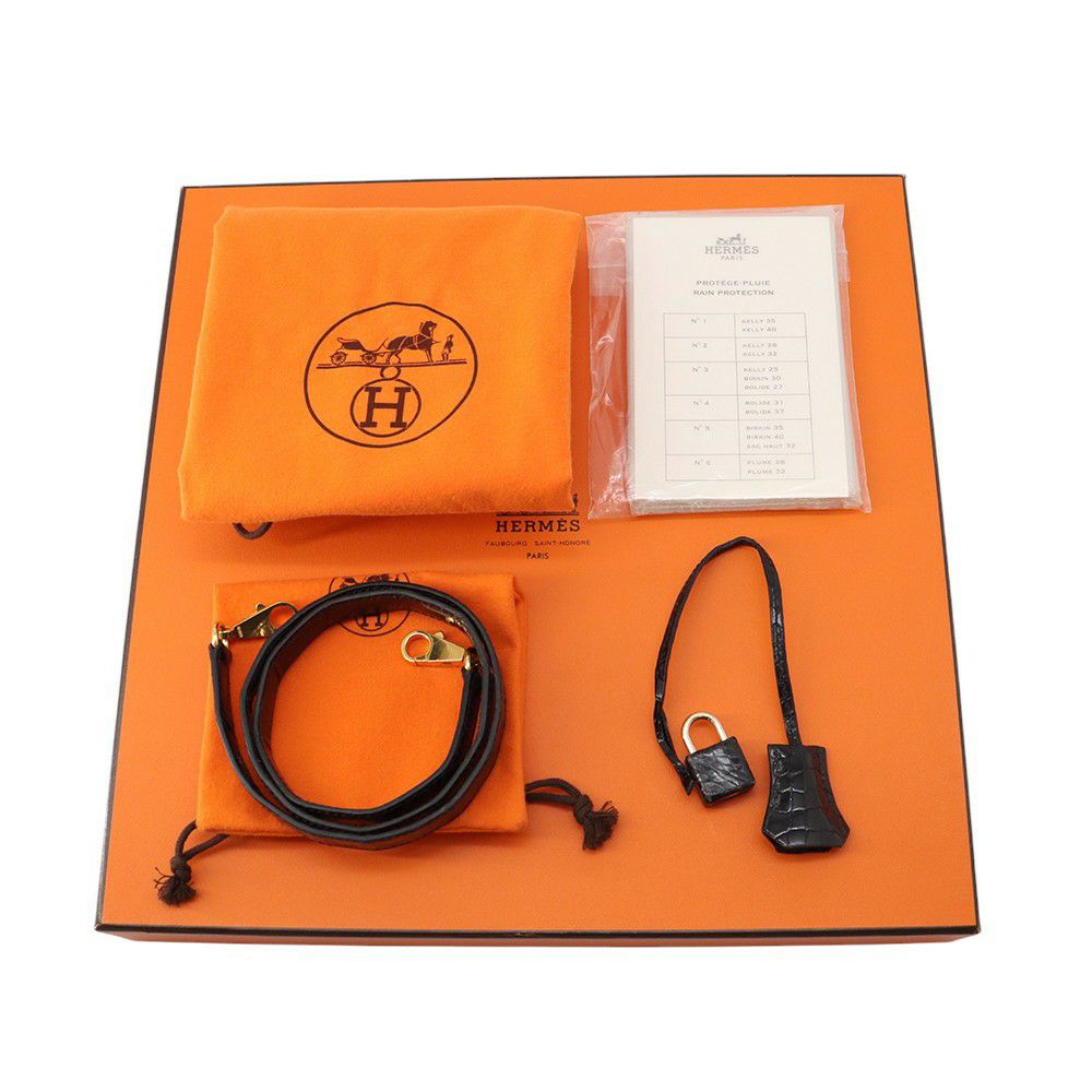 エルメス ハンドバッグ ケリー32 外縫い ブラック/ゴールド金具 ポロサスシャイン □E刻印 2wayショルダー 黒