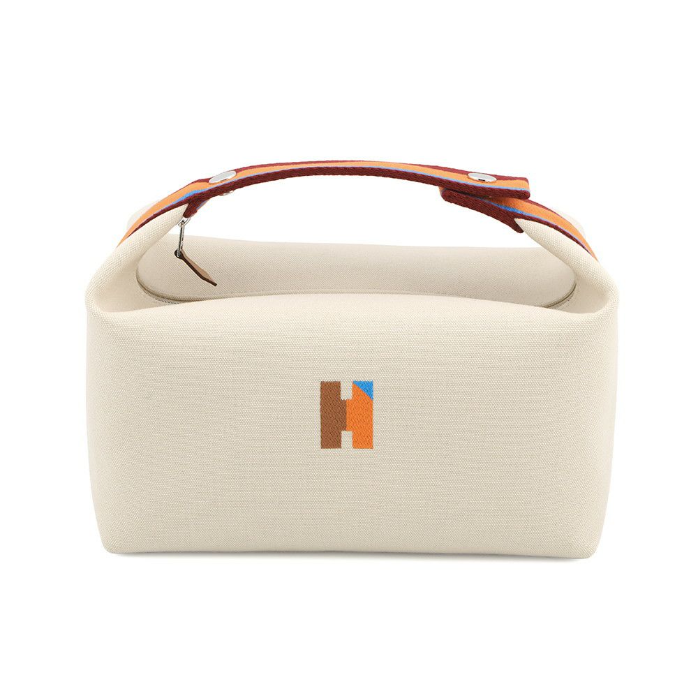 エルメス ポーチ ブリッド・ア・ブラックGM Hパヴィヨン ナチュラル/シルバー金具 キャンバス HERMES 小物入れ