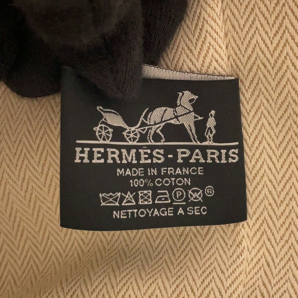 エルメス ポーチ ブリッド・ア・ブラックGM Hパヴィヨン ナチュラル/シルバー金具 キャンバス HERMES 小物入れ