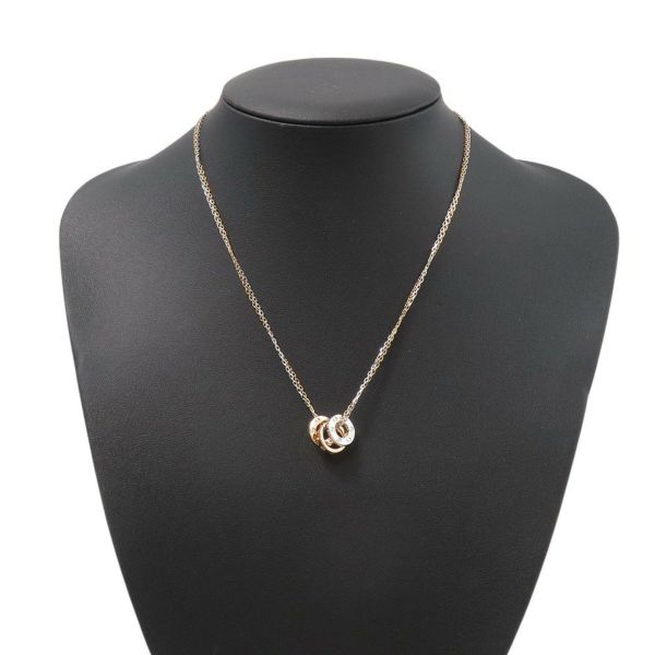 カルティエ ネックレス LOVE ネックレス ダイヤモンド 6P 計0.01ct K18PG/K18WG B7219700 ラブサークル スリーフープ ペンダント