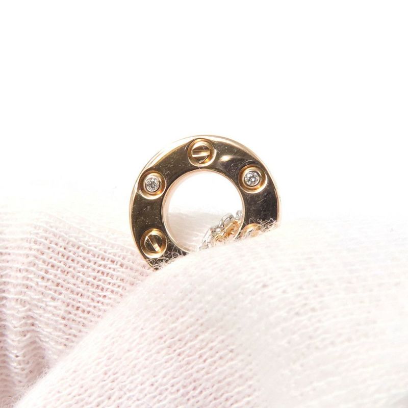 カルティエ ネックレス LOVE ネックレス ダイヤモンド 6P 計0.01ct K18PG/K18WG B7219700 ラブサークル スリーフープ ペンダント