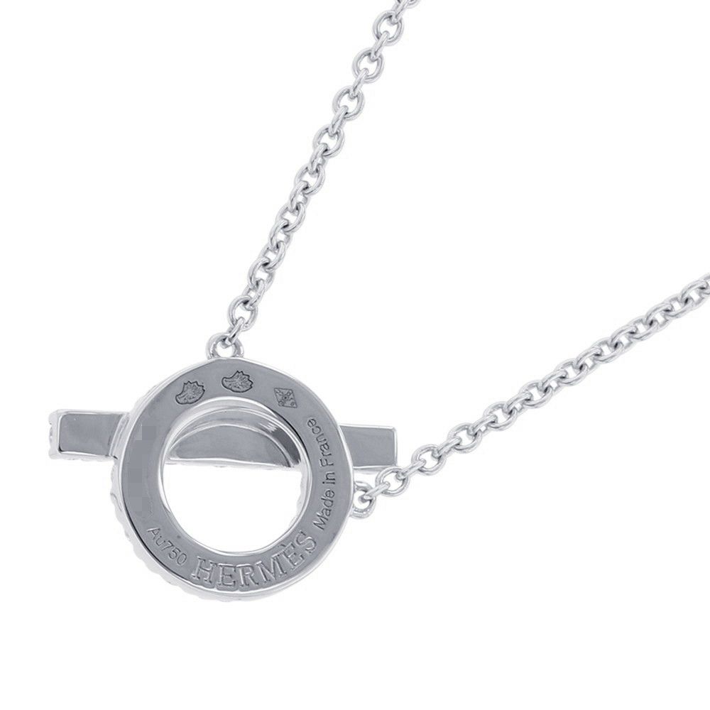 エルメス ネックレス フィネス ペンダント ダイヤモンド 17P 計0.46ct K18WGホワイトゴールド HERMES