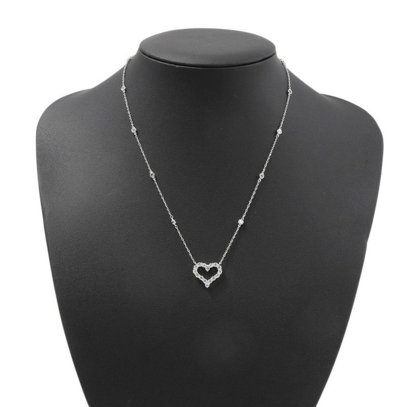 ティファニー ネックレス センチメンタル ハート バイ ザ ヤード ペンダント ダイヤモンド Pt950プラチナ Tiffany&Co.