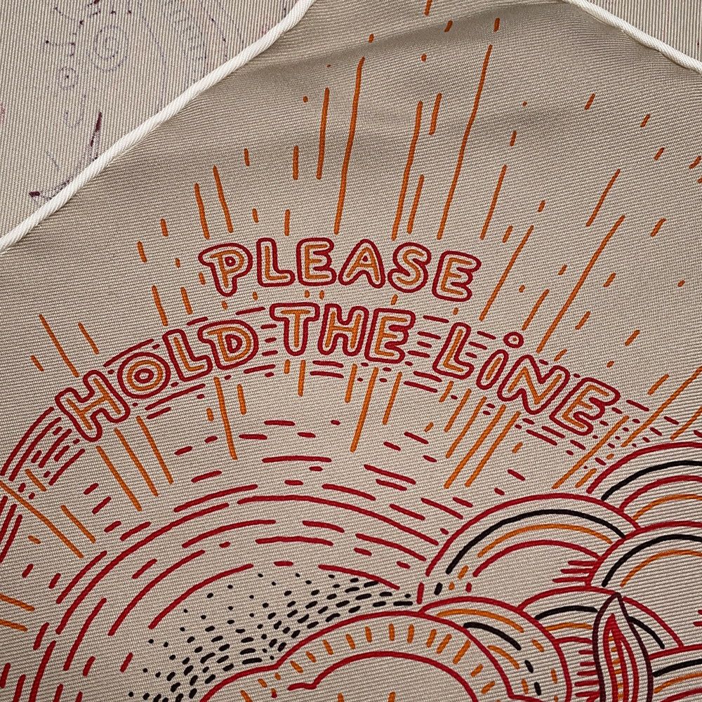 エルメス スカーフ カレ90 プリーズ・ホールド・ザ・ライン Please Hold The Line HERMES シルク 2025春夏