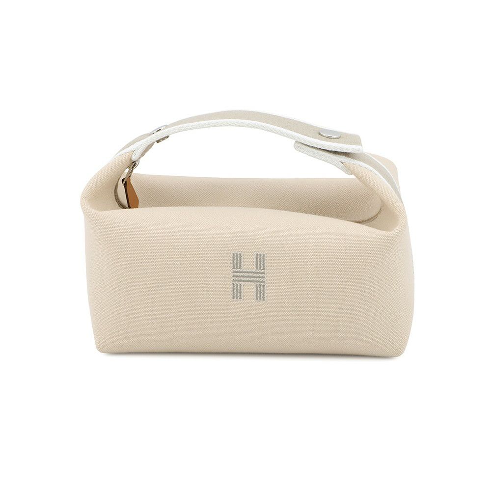 エルメス ポーチ ブリッド・ア・ブラックPM ベージュ/シルバー金具 キャンバス HERMES バッグ 小物入れ