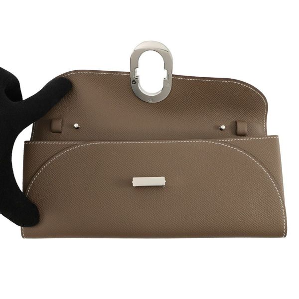 エルメス 長財布 シェーヌダンクル マイヨン トゥーゴー エトゥープ/シルバー金具 エプソン B刻印 財布