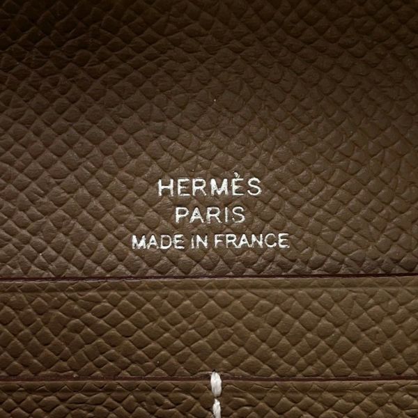 エルメス 長財布 シェーヌダンクル マイヨン トゥーゴー エトゥープ/シルバー金具 エプソン B刻印 財布