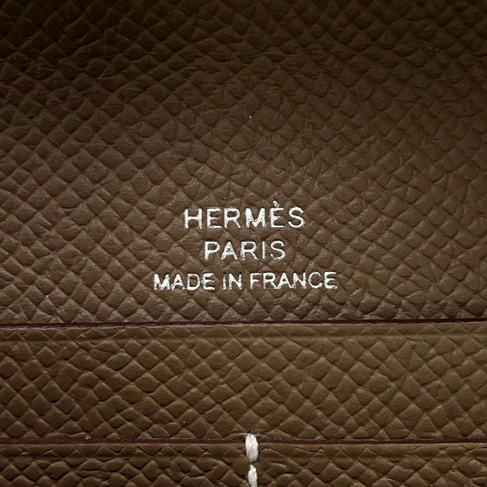 エルメス 長財布 シェーヌダンクル マイヨン トゥーゴー エトゥープ/シルバー金具 エプソン B刻印 財布