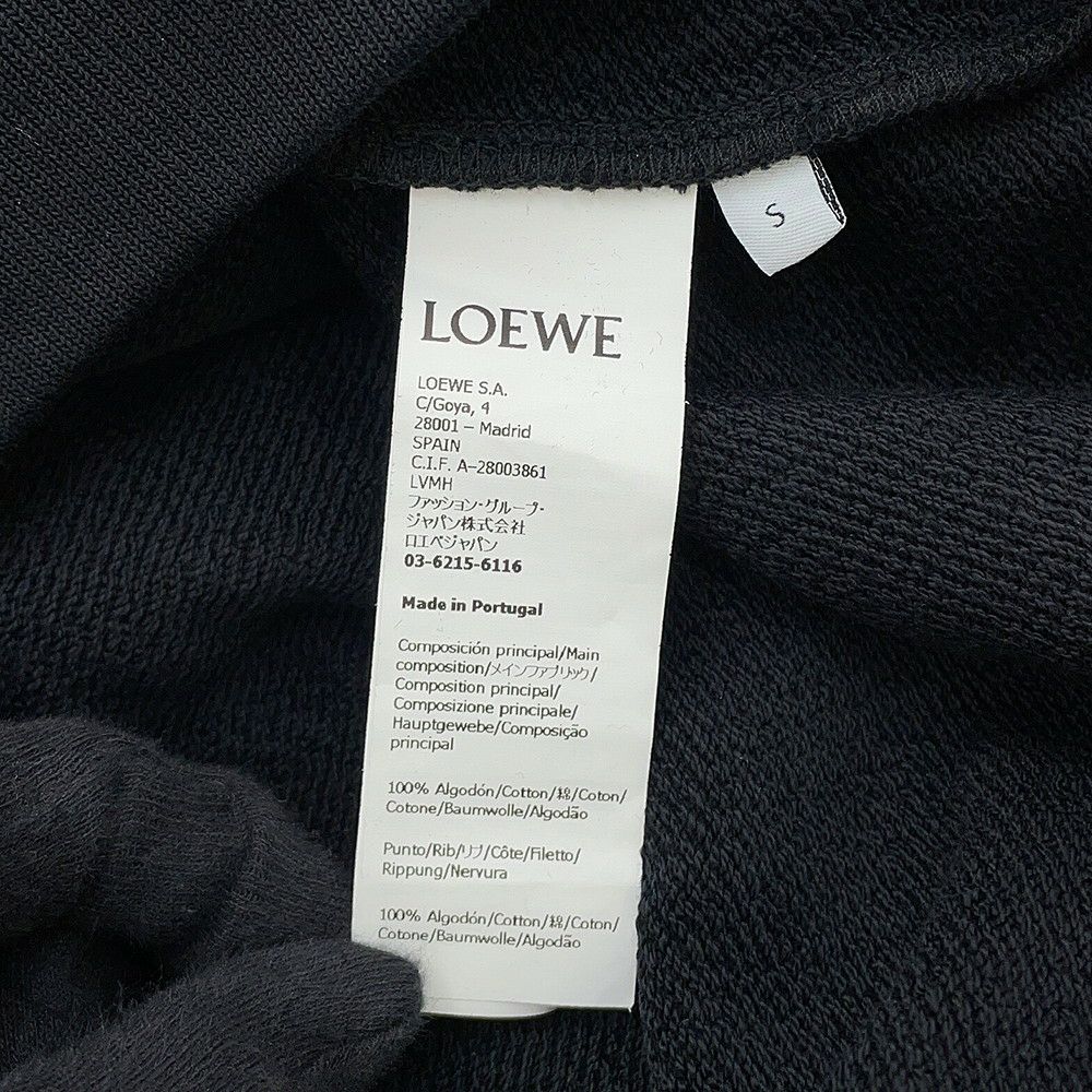 ロエベ パーカー アナグラム リラックスフィット フーディー コットン レディースサイズS H526Y25X30 LOEWE 黒