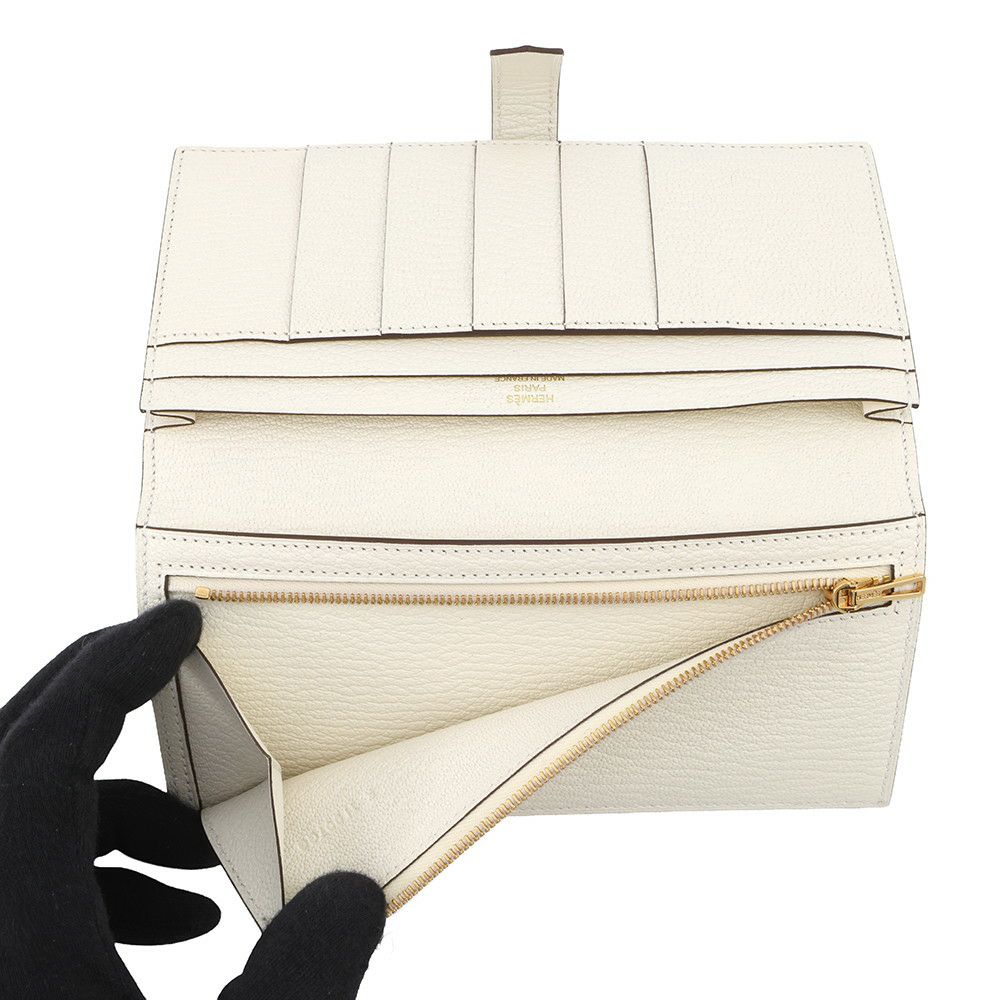 エルメス 長財布 ベアンスフレ ナタ/ゴールド金具 シェブルミゾル K刻印 HERMES 財布