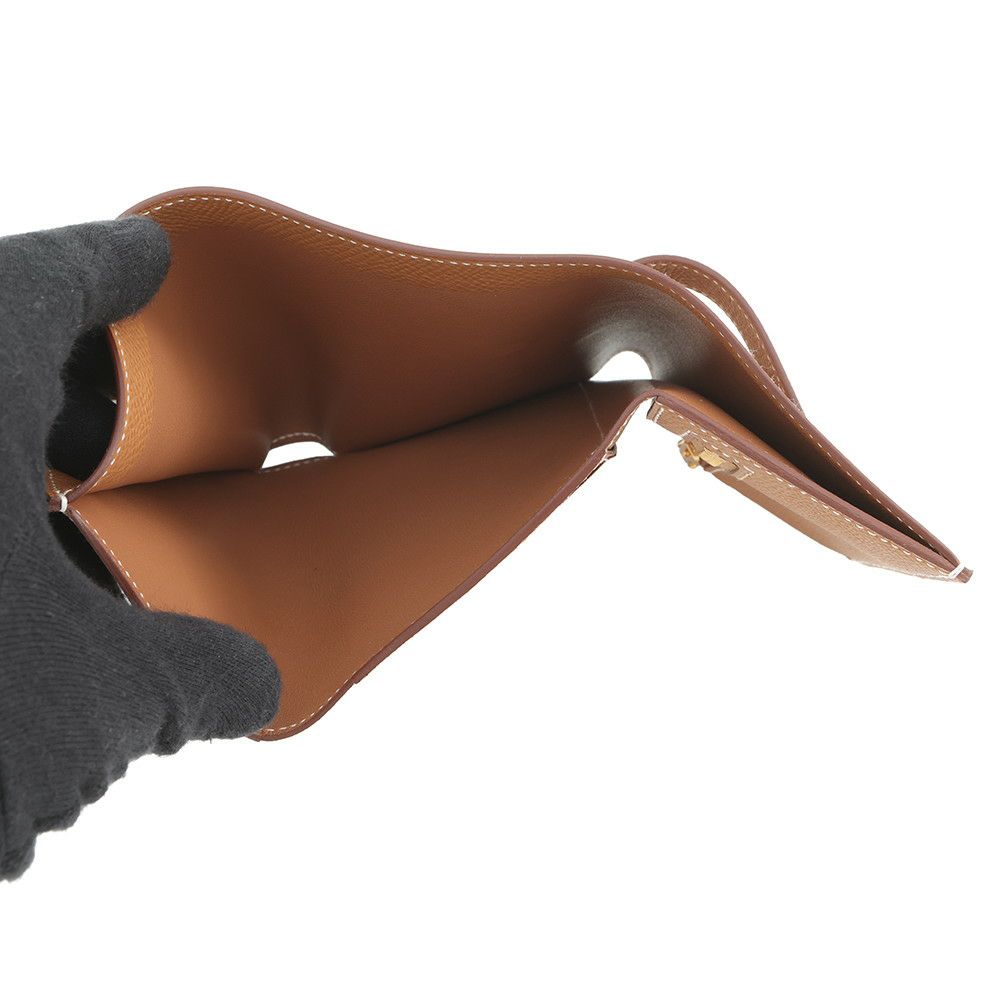 エルメス 三つ折り財布 ベアン コンビネ ゴールド/ゴールド金具 エプソン W刻印 HERMES 財布