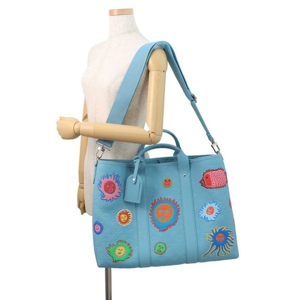 ルイヴィトン トートバッグ モノグラム・トリヨン LV x YK ウィークエンドトート M21717 草間彌生 コラボ ヴィトン バッグ
