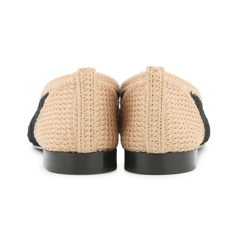 シャネル パンプス バレリーナ フラット ラフィア G38986 レディースサイズ36 G46352 CHANEL 2025春夏 黒