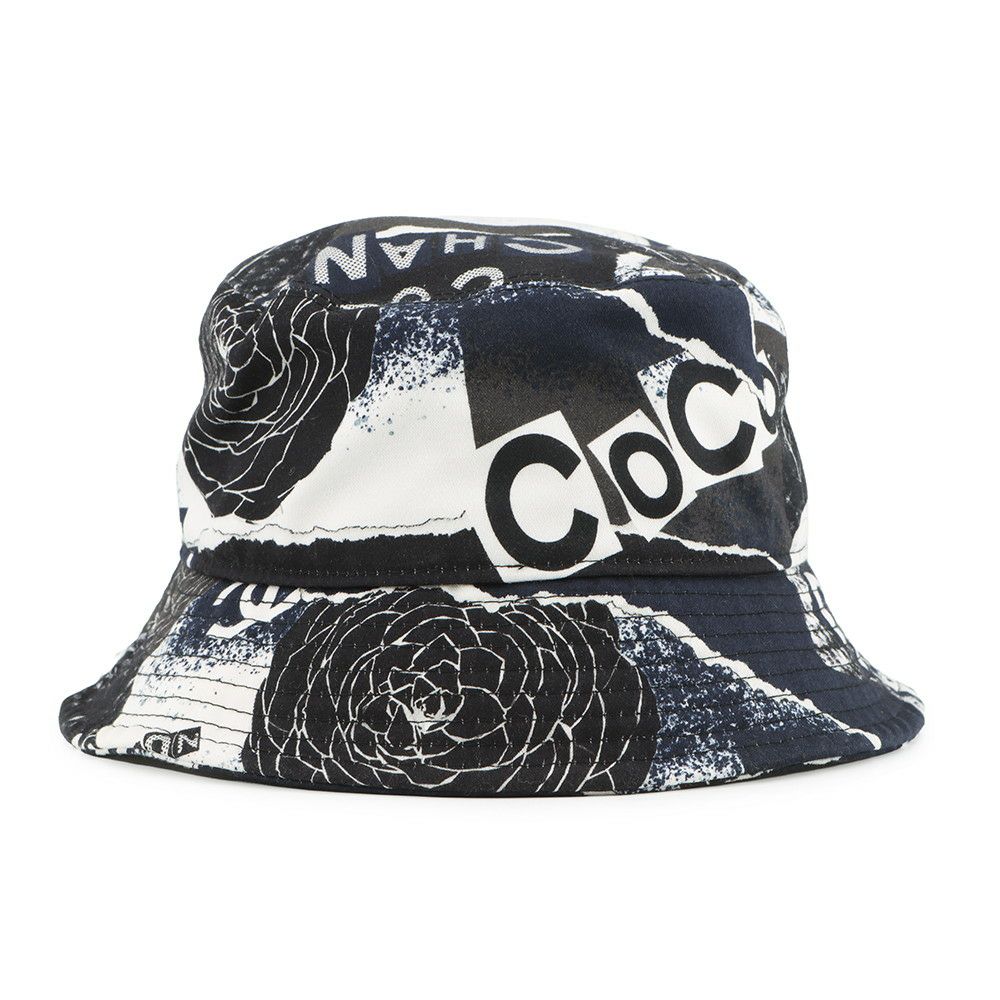 シャネル ハット カメリヤ ココマーク ロゴ コットン サイズM CHANEL 帽子 黒