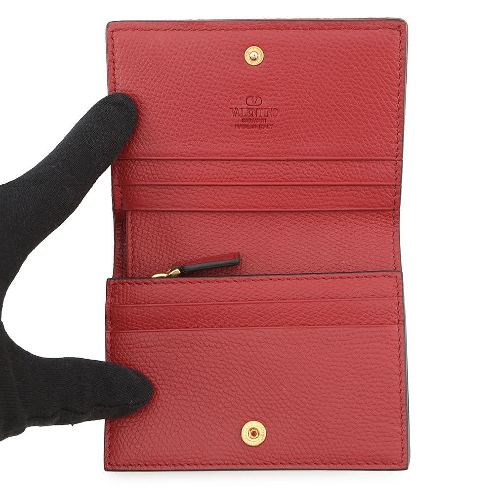 ヴァレンティノ・ガラヴァーニ 二つ折り財布 Vロゴ チェリー デニム コンパクトウォレット  7W2P0AJ3BRJ VALENTINO 財布