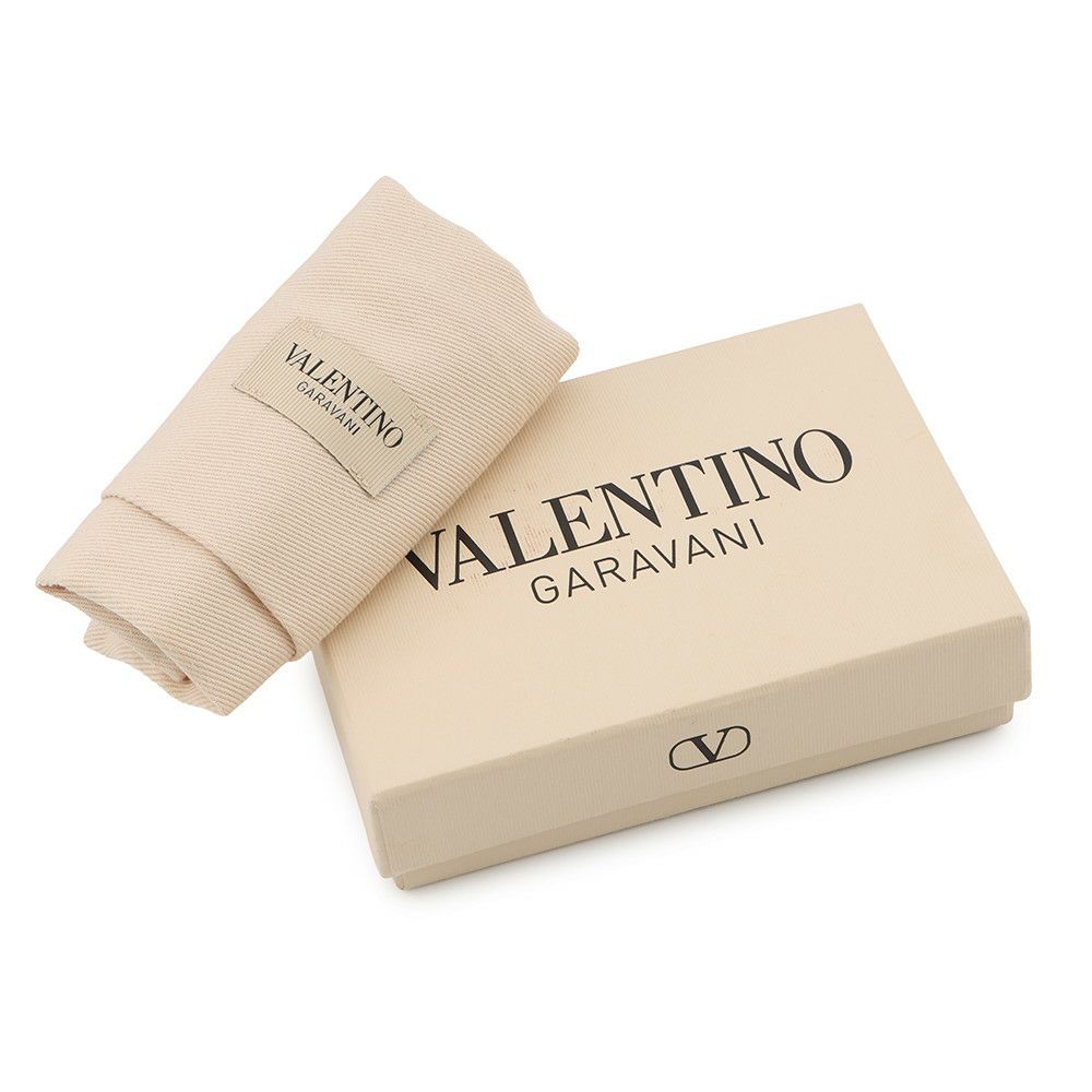 ヴァレンティノ・ガラヴァーニ 二つ折り財布 Vロゴ チェリー デニム コンパクトウォレット  7W2P0AJ3BRJ VALENTINO 財布