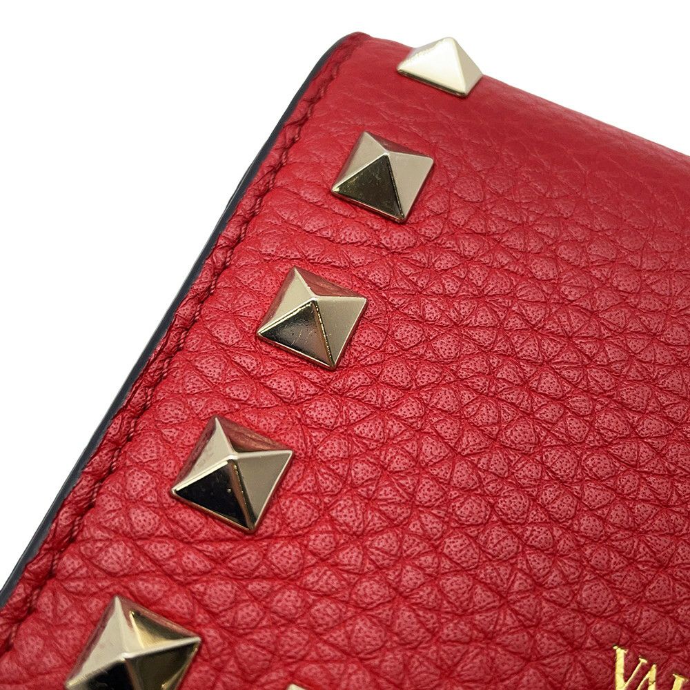 ヴァレンティノ・ガラヴァーニ 二つ折り財布 ロックスタッズ コンパクトウォレット レザー5W2P0P39VSH VALENTINO