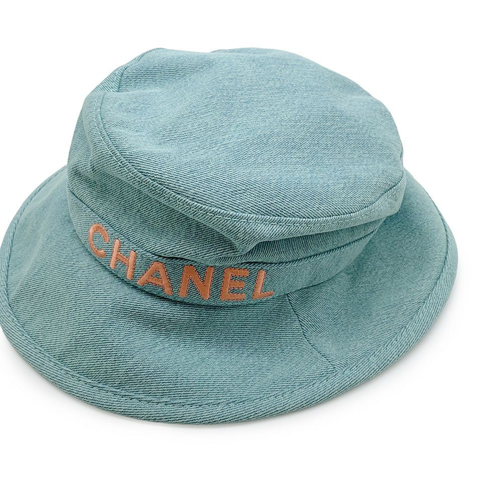 シャネル ハット ロゴ デニム サイズM CHANEL 帽子 バケットハット