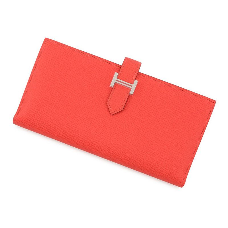 エルメス 長財布 ベアンスフレ オレンジフィールド/シルバー金具 エプソン W刻印 HERMES 財布